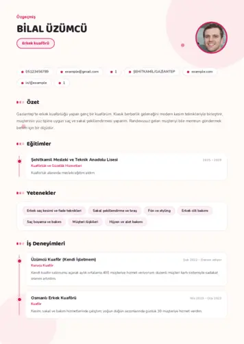 Kuaför Cv Örnekleri cv indir